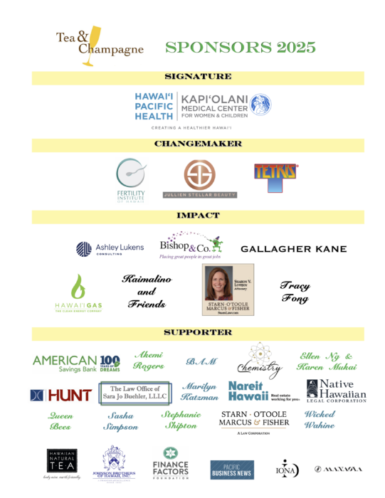 Tea & Champagne Sponsors 2025